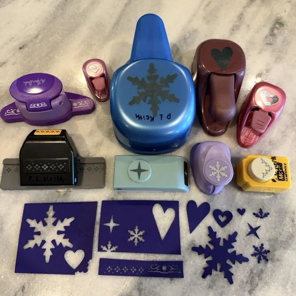 Lot Of 9 Creative Memories, EK & Others Punches Shapes Borders Scrapbooking